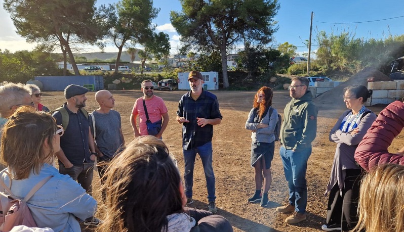 Miguel Vales, nunha visita a un centro de xestin de biomasa